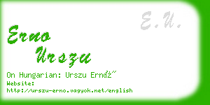 erno urszu business card